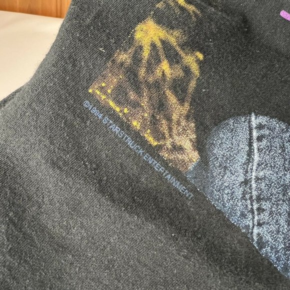 Vintage Aaron Tippin T-shirt Size Large Black Concert Distressed Single stitch - Picture 9 of 12